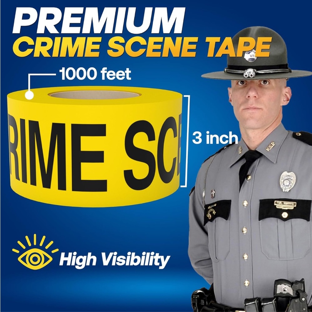 New‎ CRIME SCENE DO NOT CROSS - Yellow Tape 3” X 1000 feet Fun for Halloween